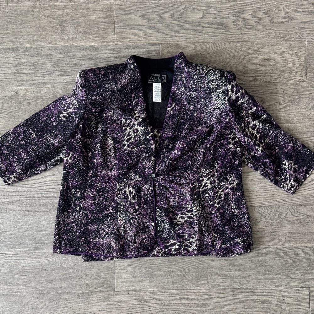 🌼ALEX EVENINGS🌼 2pc Shimmery Women's Formal Jacket & Shell Top, Size 1X